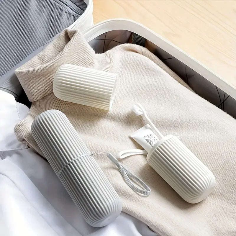 Portable Travel Toothbrush & Tongue Scraper Case